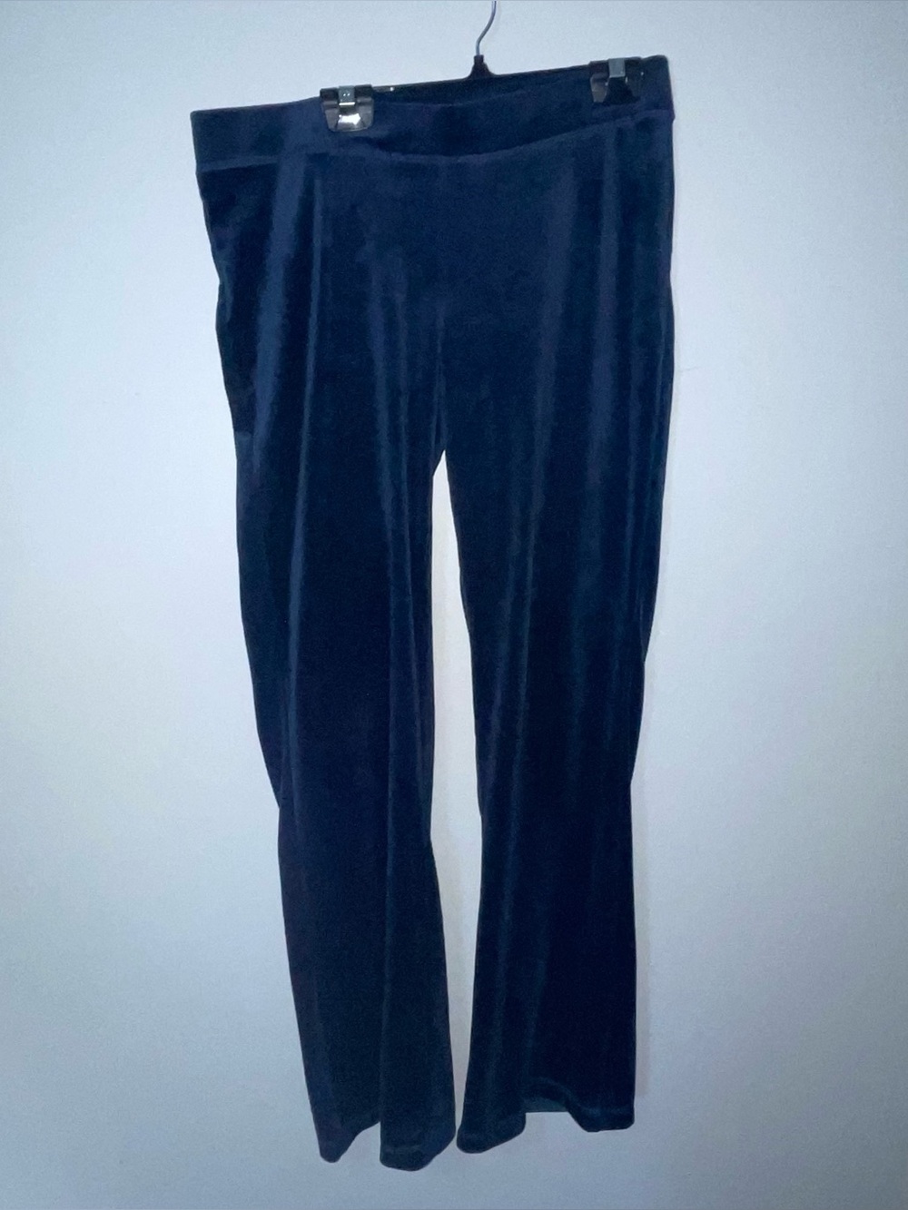 Juicy Couture velour track pants in a navy or "Regal Blue"  Y2K aesthetic,